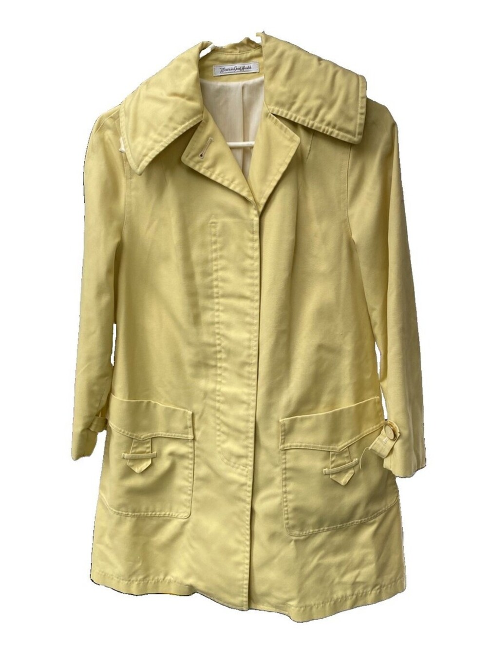 Wear In Good Health Vintage Women’s Juniors Trench Coat Size 7 Yellow 1960s